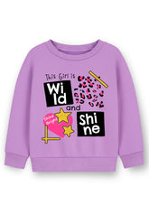 Trampoline Girls Purple Graphic Print Pullover Fleece Sweatshirt