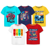 Trampoline Boys Half Sleeves Regular Fit T-Shirt (Pack of 5)