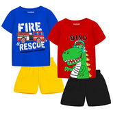 Trampoline Boys Printed Casual Clothing Set (Pack of 2)