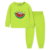 Trampoline Kids Cotton Terry Loop Patch-Work T-shirt and Pyjama Set