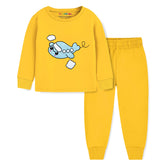 Trampoline Kids Cotton Terry Loop Patch-Work T-shirt and Pyjama Set