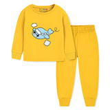 Trampoline Kids Cotton Terry Loop Patch-Work T-shirt and Pyjama Set