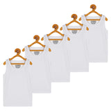 Trampoline Boys Pack of 5 Solid Vest - White