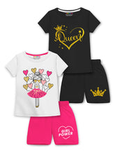 Trampoline Girls Printed T-shirt & Short Set Pack of 2