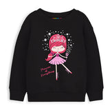 Trampoline Girls Princess Everything Text Sweatshirt - Black