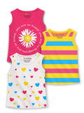 Trampoline Girls Sleeveless All Over Printed Printed T-Shirt Pack of 3