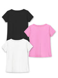 Trampoline Girls Pack of 3 Daddy & Heart T-Shirt - Multi Colour