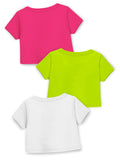 Trampoline Girls Graphic Printed Pack of 3 Crop Top