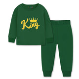 Trampoline Kids Cotton Terry Loop Patch-Work Printed T-shirt and Pyjama Set