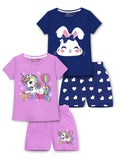 Trampoline Girls Pack of 2 Unicorn & Heart Clothing Set - Purple & Blue