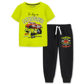 Trampoline Boys Printed T-shirt & Track Pant Set Pack of 1