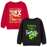Trampoline Boys Full Sleeve Printed Sweatshirt (Pack of 2)