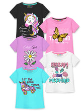 Trampoline Girls Half Sleeves Regular Fit T-Shirt (Pack of 5)