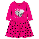 Trampoline Girls 3/4 Sleeve Midi Dress | Stylish Cotton Outfit with Cute Prints | Comfy, Breathable Everyday Wear for Kids | Pack of 1