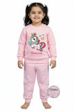 Boys Unicorn Printed Winter Sweatshirt & Pajama Set – Pink | Trampoline Kids