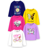 Trampoline Girls Graphic Print Full Sleeve T-Shirts Pack of 5
