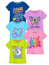 Trampoline Girls Half Sleeves Regular Fit T-Shirt (Pack of 5)