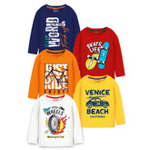 Trampoline Boys Graphic Print Full Sleeve T-Shirts Pack of 5