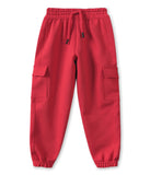 Trampoline Kids Girls Cargo Joggers - Red