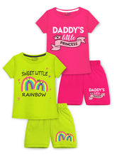 Trampoline Girls Printed T-shirt & Short Set Pack of 2