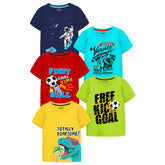 Trampoline Boys Graphic Print Half Sleeve T-Shirts Pack of 5