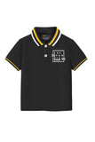 Trampoline Boys Pack of 2 Solid Polo T-Shirt - Black& Yellow