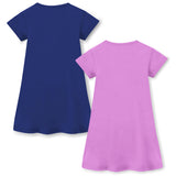 Trampoline Girls Midi Dress Combo | Half Sleeve Cotton Blend Dresses with Fun Prints | Soft & Stylish Everyday Outfits for Kids | Pack of 2