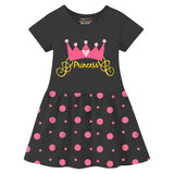 Trampoline Girls Midi Dress Combo | Half Sleeve Cotton Blend Dresses with Fun Prints | Soft & Stylish Everyday Outfits for Kids | Pack of 2