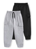 Trampoline Kids Boys Cargo Joggers Pack of 2 - Black & Grey