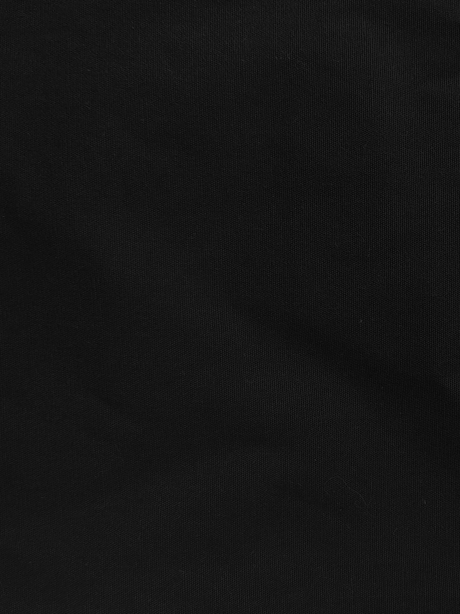 Trampoline Cotton Woven Full Length Solid Coloured Trousers With 2 Pockets - Black