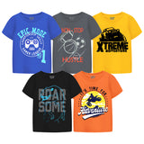 Trampoline Boys Half Sleeves Regular Fit T-Shirt (Pack of 5)