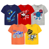 Trampoline Boys Half Sleeves Regular Fit T-Shirt (Pack of 5)