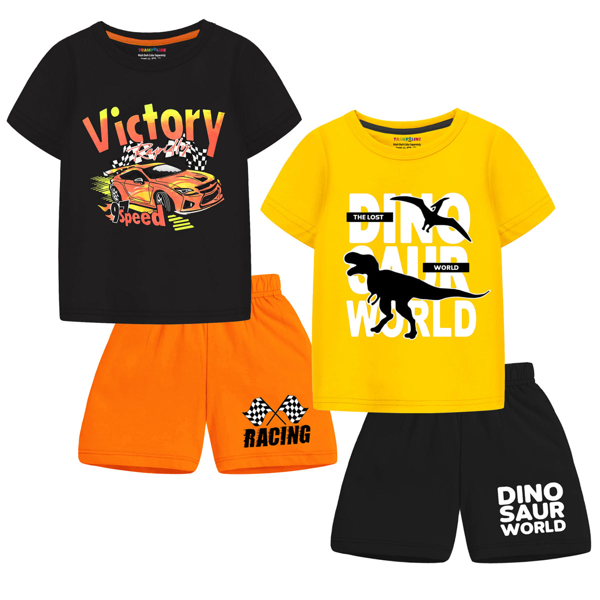 Trampoline Boys Printed Casual Clothing Set (Pack of 2)