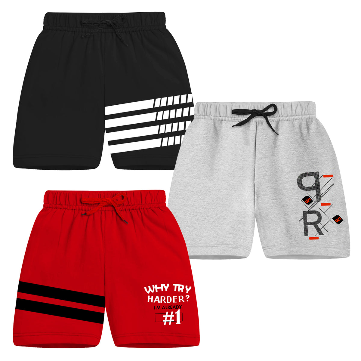 Trampoline Boys & Girls Casual Printed Shorts (Pack of 3)