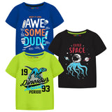 Trampoline Boys Half Sleeves Regular Fit T-Shirt (Pack of 3)