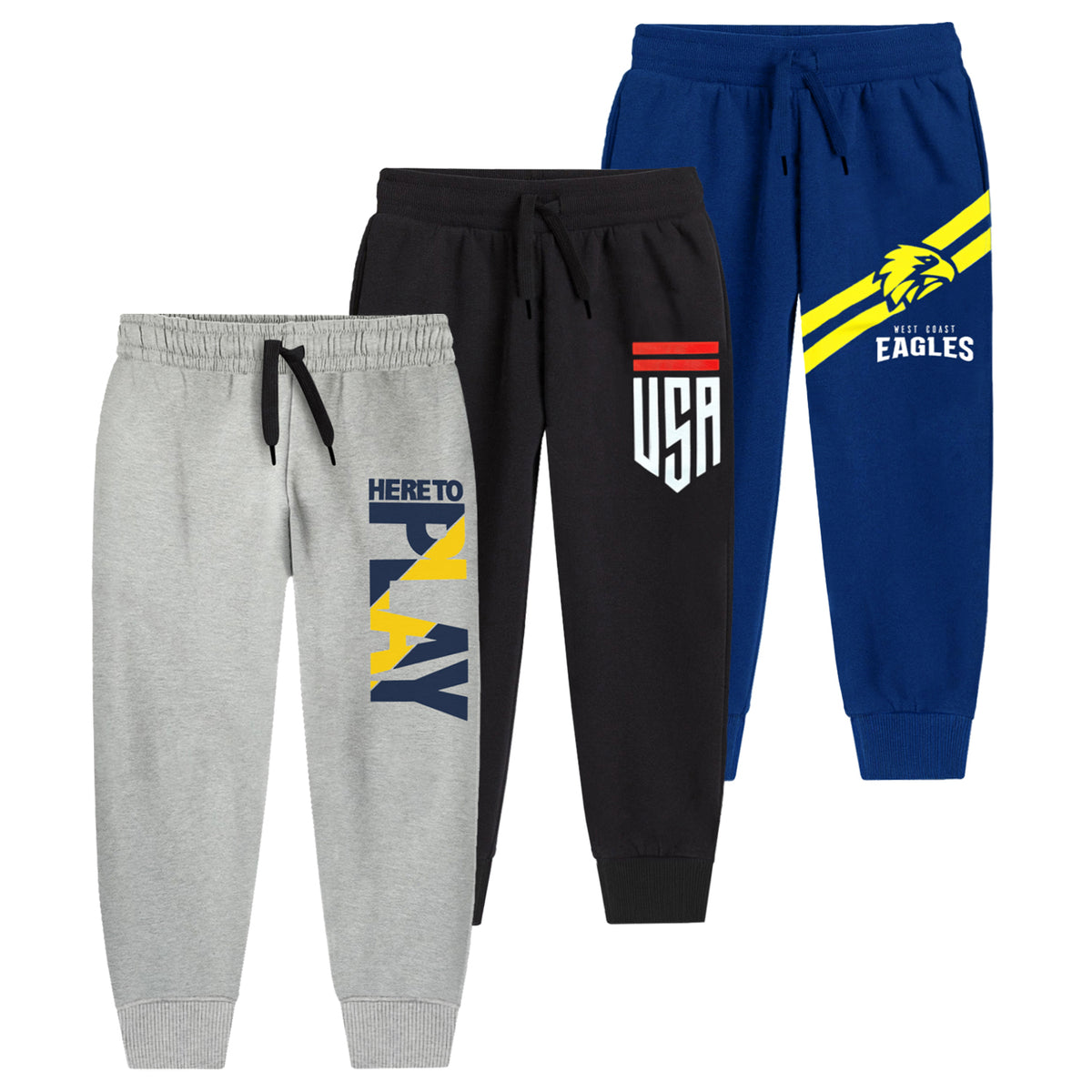 Trampoline Boys Printed Casual Track pant (Pack of 3)