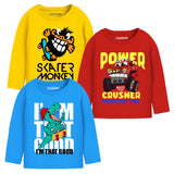 Trampoline Boys Full Sleeves Regular Fit T-Shirt (Pack of 3)