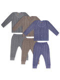 Trampoline Boys & Girls Striped Top-Pyjama Thermal Set (Pack of 3)