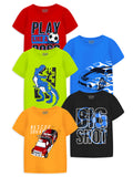 Trampoline Boys Half Sleeves Regular Fit T-Shirt (Pack of 5)