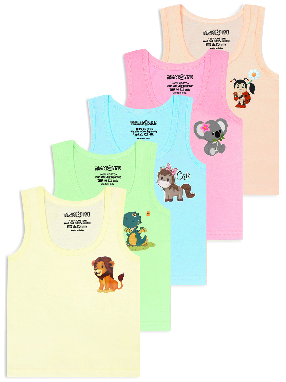 Trampoline Boys Printed Vest (Pack of 5)