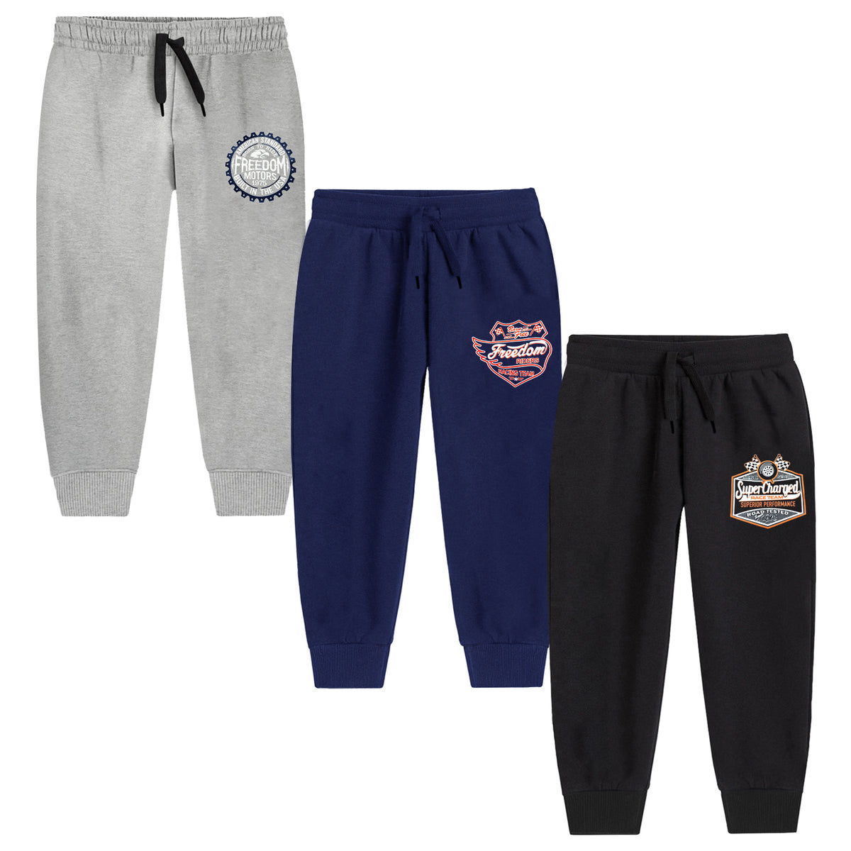 Trampoline Boys Printed Casual Track pant (Pack of 3)