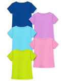 Trampoline Girls Half Sleeves Regular Fit T-Shirt (Pack of 5)
