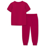 Trampoline Cotton Blend Half Sleeves Lion King Printed T-Shirt & Track Pants Set - Maroon