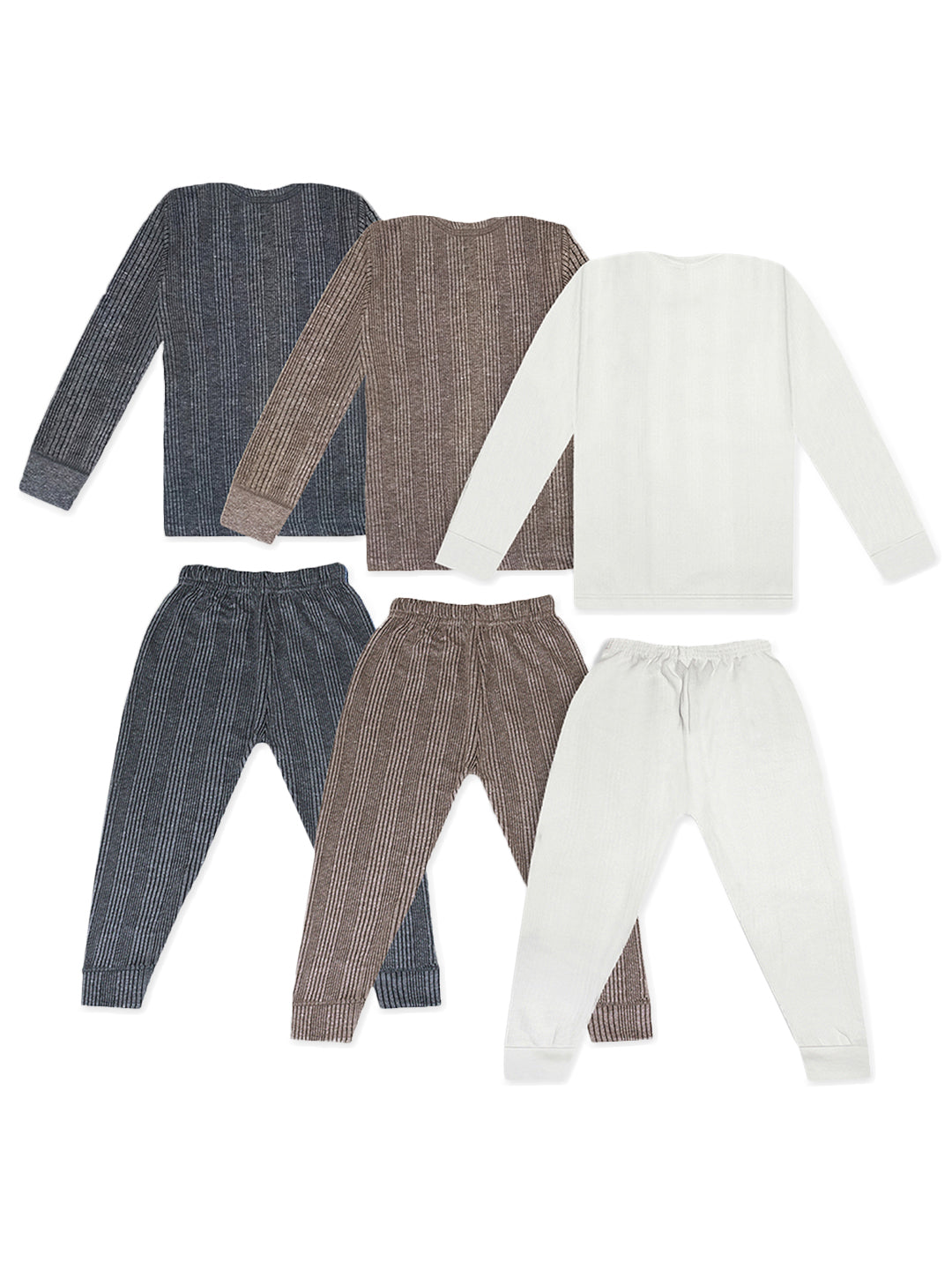 Trampoline Boys & Girls Striped Top-Pyjama Thermal Set (Pack of 3)