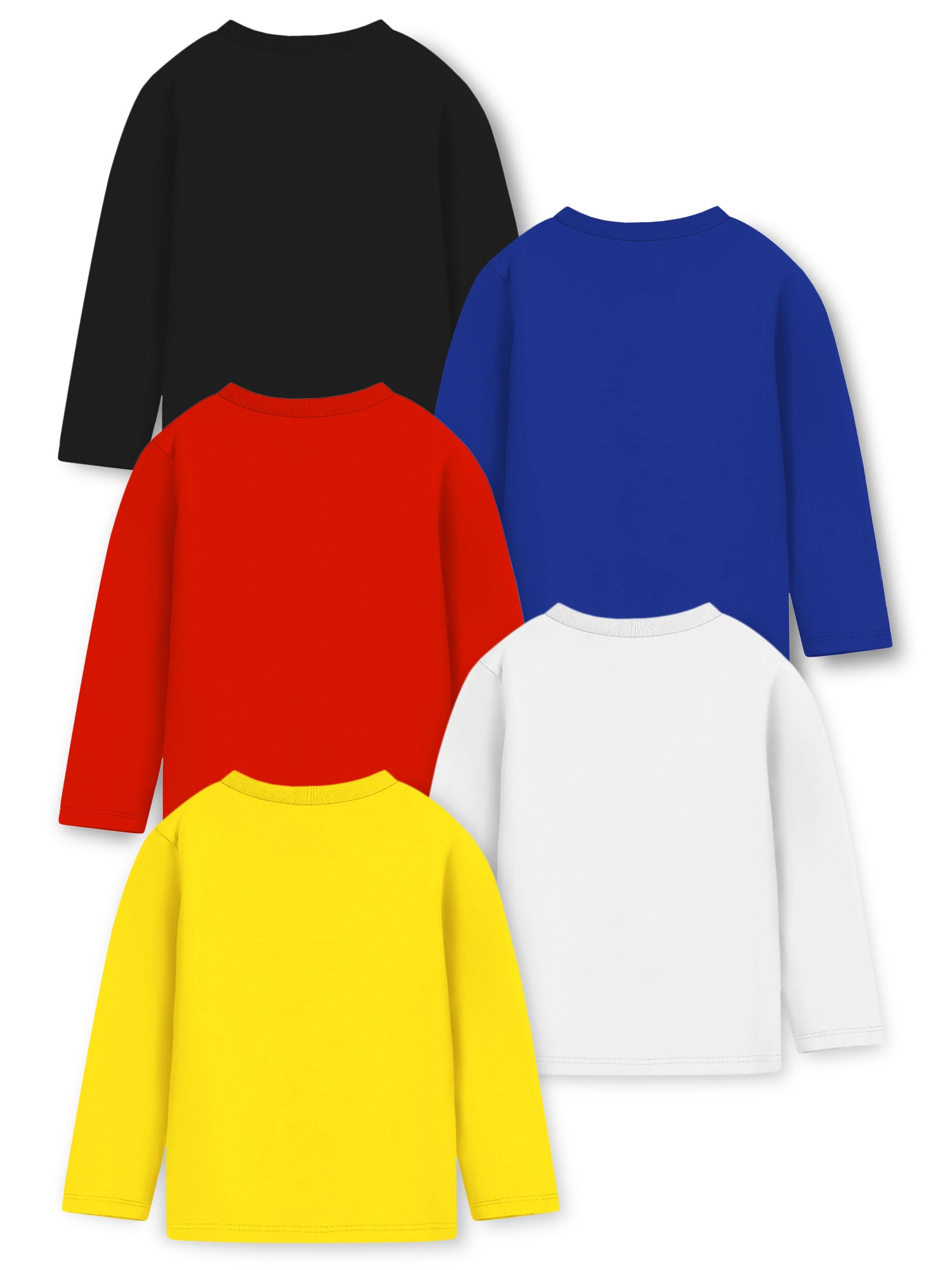 Trampoline Cotton Blend Knit Pack Of 5 Full Sleeves Text Printed Tees - Multi Colour