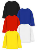 Trampoline Cotton Blend Knit Pack Of 5 Full Sleeves Text Printed Tees - Multi Colour
