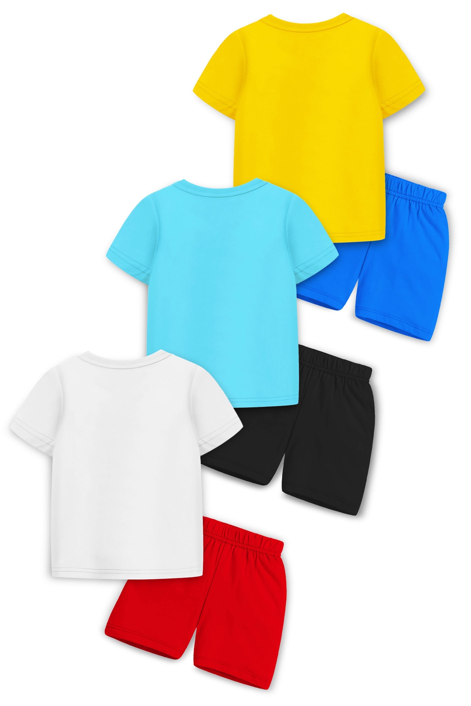 Trampoline Cotton Blend Pack Of 3 Half Sleeves Super Cool Giraffe & Best Kid Rider Printed T-Shirt & Shorts Set - Multi Colour