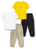 Trampoline Boys Printed T-shirt & Track Pant Set Pack of 2