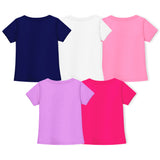 Trampoline Girls Half Sleeves Regular Fit T-Shirt (Pack of 5)