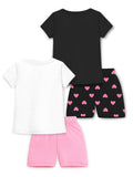 Trampoline Girls Printed T-shirt & Short Set Pack of 2